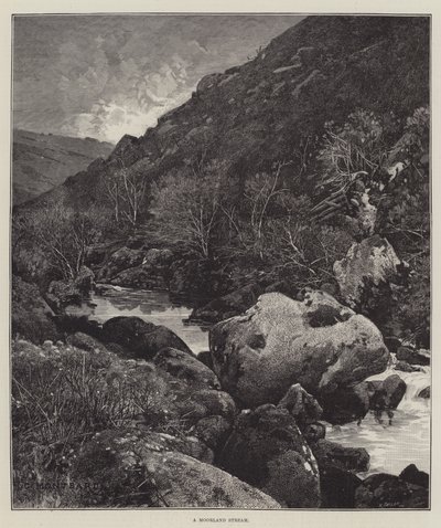 A Moorland Stream by Charles Auguste Loye